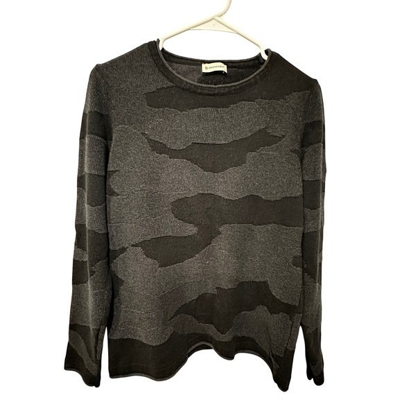 Moncler Quiet Luxury Black & Grey Sweater Size S Unisex Designer‎ Crewneck